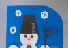 Snežak iz vatiranih blazinic: zabavna obrt za otroke Snežak na whatmanu iz vatiranih blazinic